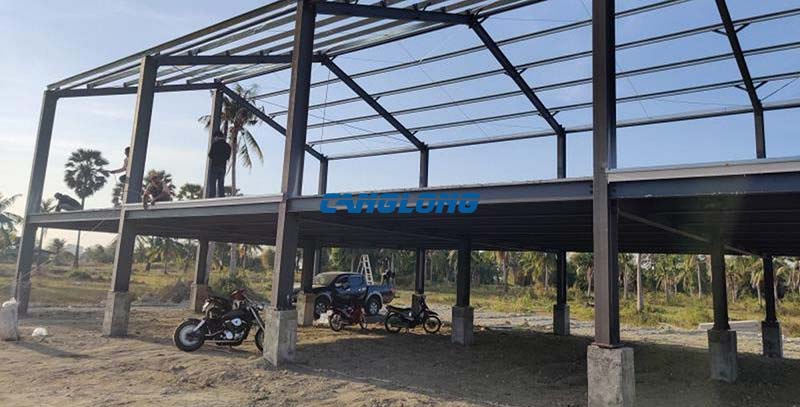 steel structure warehouse installed