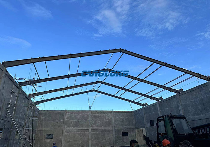 warehouse roof steel structure installation