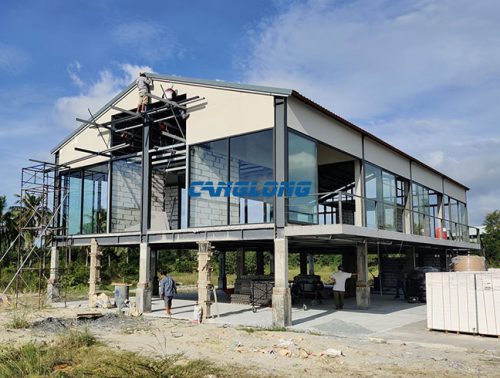 two storey steel structure residential building