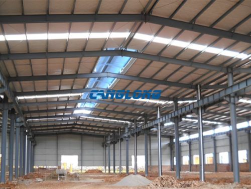 factory building steel frame roof structure