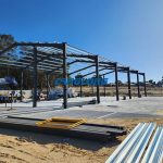 installation of steel frame warehouse