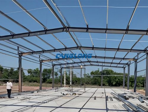 small warehouse steel structure installation