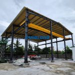 steel structure warehouse with crane