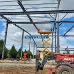 installation of steel beams and columns