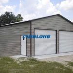 double-slope steel garage