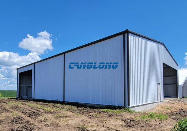 single span double slope steel workshop building