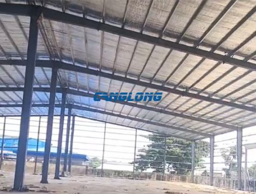 large steel structure warehouse construction