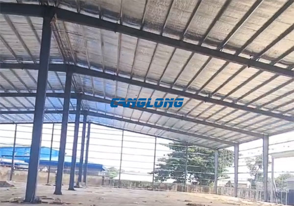 large steel structure warehouse construction