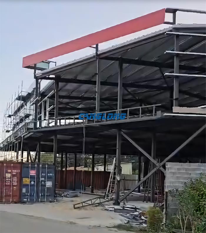 two-story steel structure warehouse