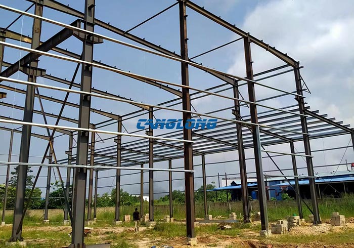 Steel structure workshop construction in Gabon