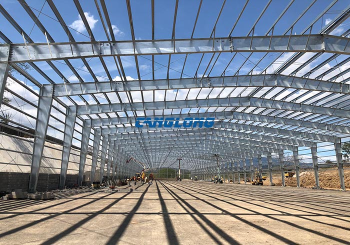 Panama customer installation steel structure workshop