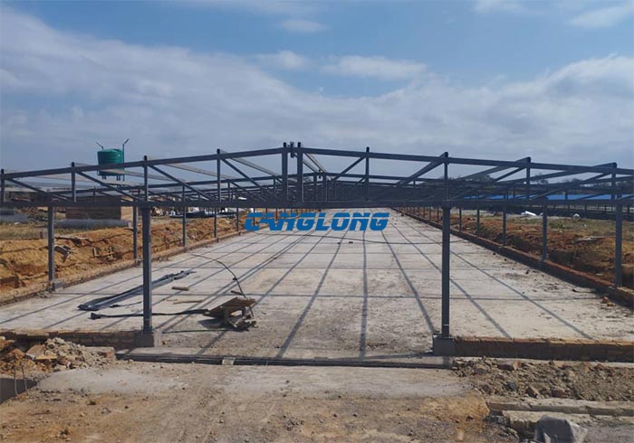 Zimbabwe steel structure poultry house installation