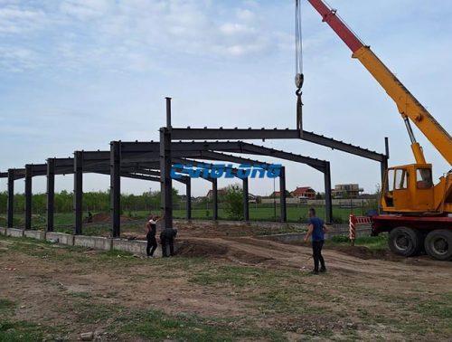 warehouse steel structural install