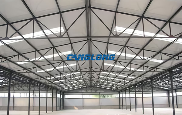 triangular steel roof structure factory building