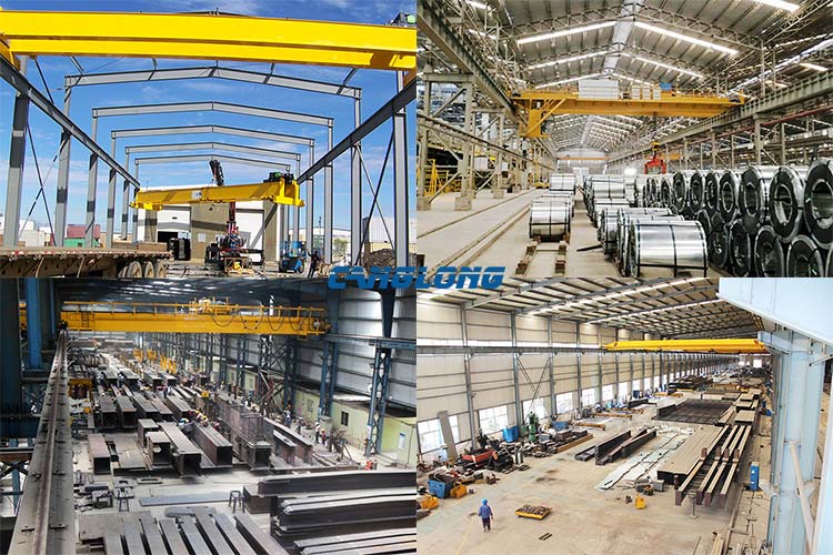 Steel Workshop Factory With Crane