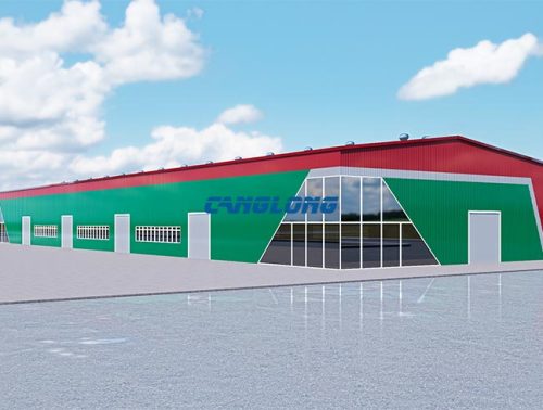 3D model of steel structure factory