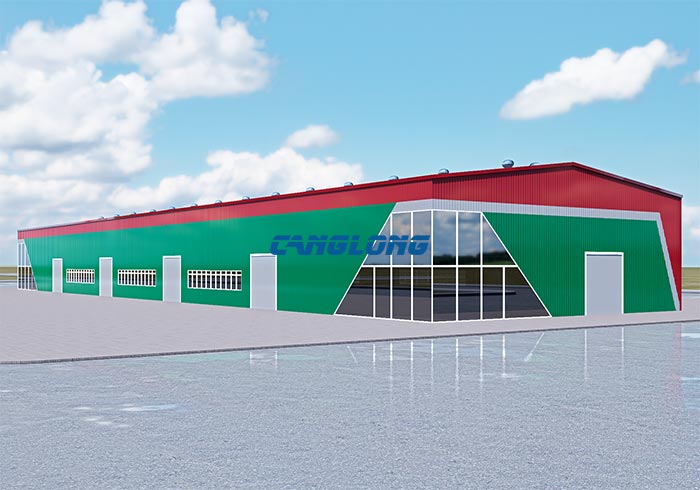 3D model of steel structure factory