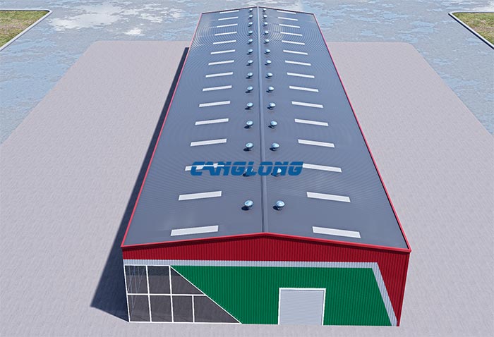 3D model of steel structure factory