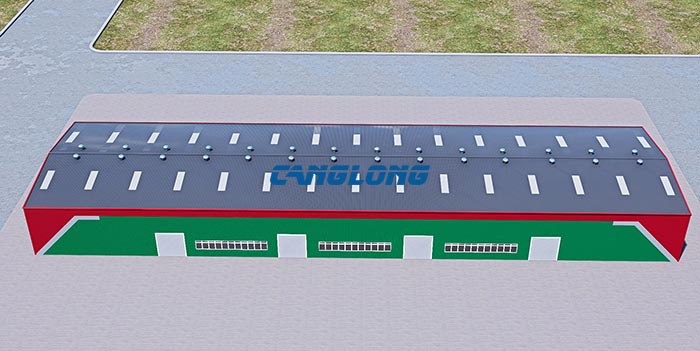 3D model of steel structure factory
