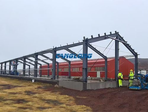 electrical station steel structure installed