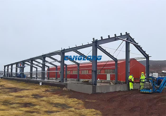 electrical station steel structure installed