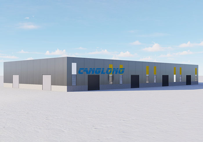 3D model of steel structure factory design