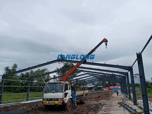 steel structure chicken shed installed