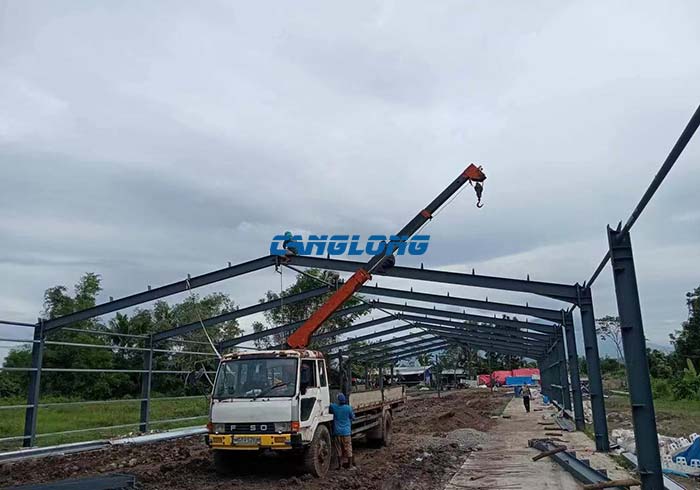 steel structure chicken shed installed