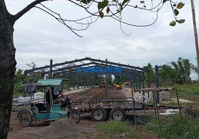 steel structure chicken shed installed