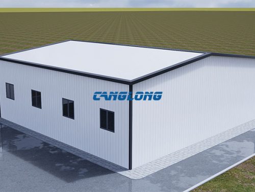 double slope roof prefabricated warehouse