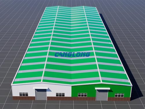 multi span double slope factory building