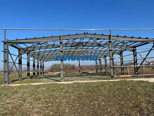 double slope steel structure warehouse installation