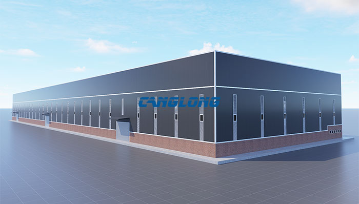 double-storey steel factory building