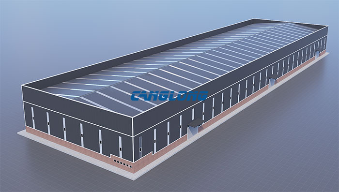 double-storey steel factory building