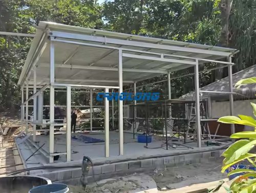 single slope steel garage