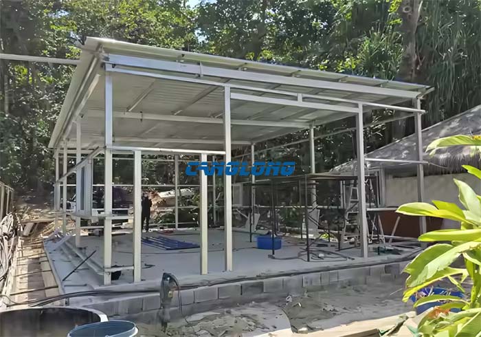 single slope steel garage