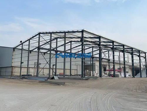 steel frame industrial workshop