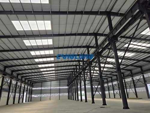double span steel construction factory building
