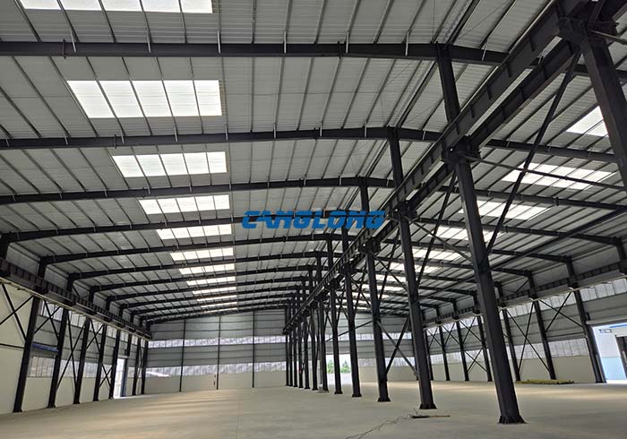 double span steel construction factory building