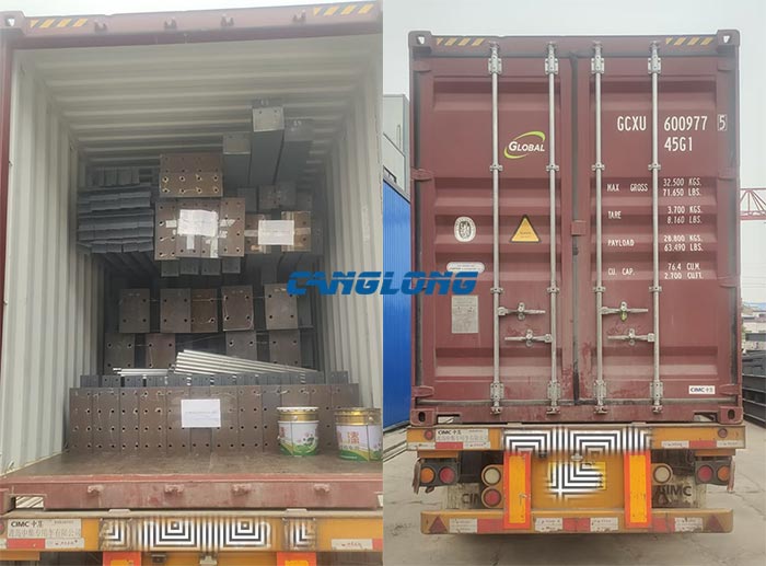 steel components shipped