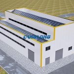 high-low span factory building 3D model