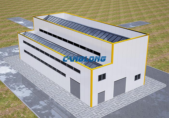 South Africa high-low span factory building 3D model design