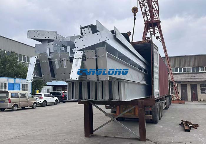 galvanized steel structures packaged and shipped