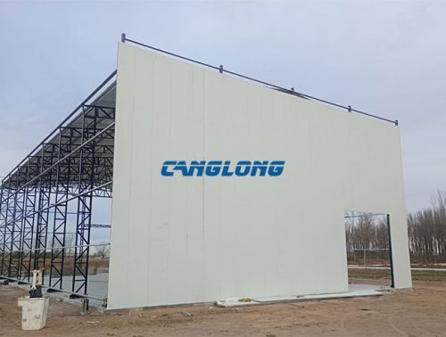 single slope steel truss structure warehouse