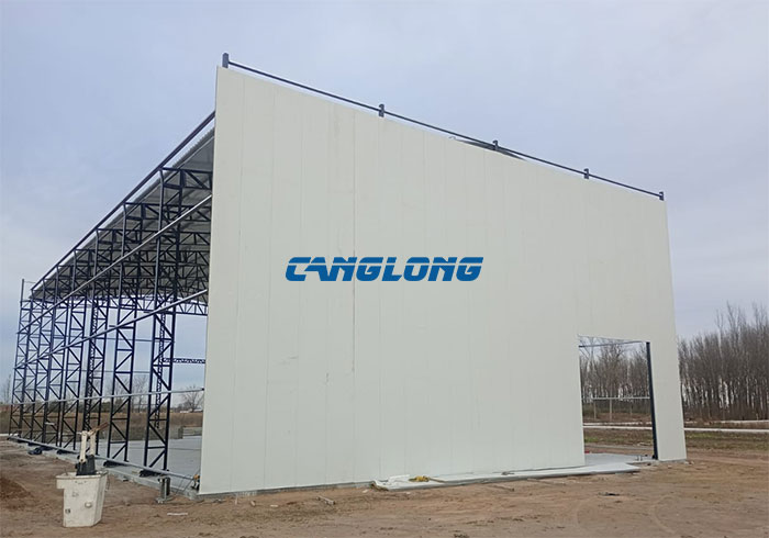 single slope steel truss structure warehouse