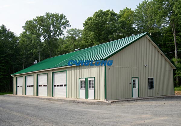 double-slope roof steel warehouses