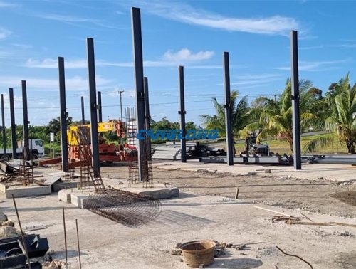 three story commercial building installation