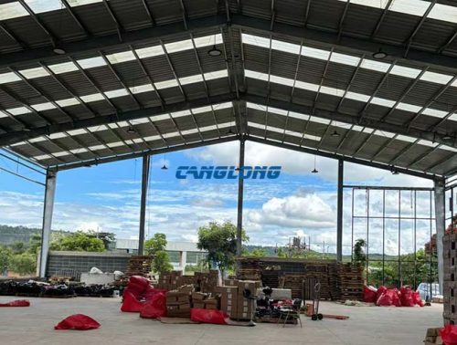 steel warehouse with mezzanine