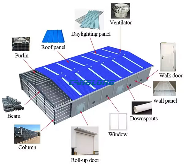 steel structure building model diagram