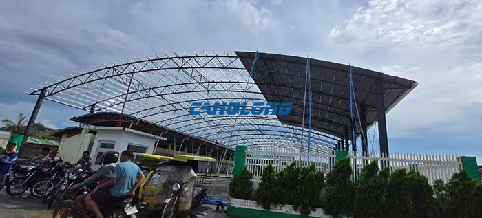 arched steel structure shed